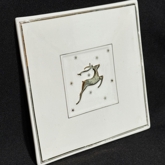 Make the Season Bright Gold Christmas Reindeer Trivet Tile 7" - Picture 3 of 5